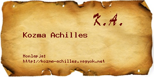 Kozma Achilles névjegykártya